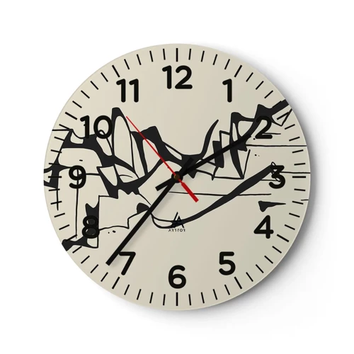 Wall clock - Clock on glass - Maybe Landscape - 30x30 cm