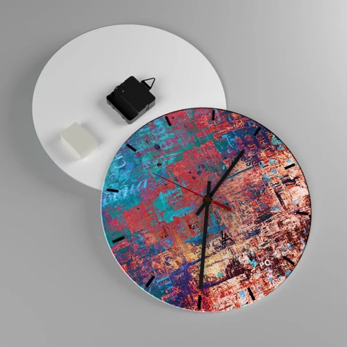 Wall clock - Clock on glass - Memory and Oblivion - 30x30 cm