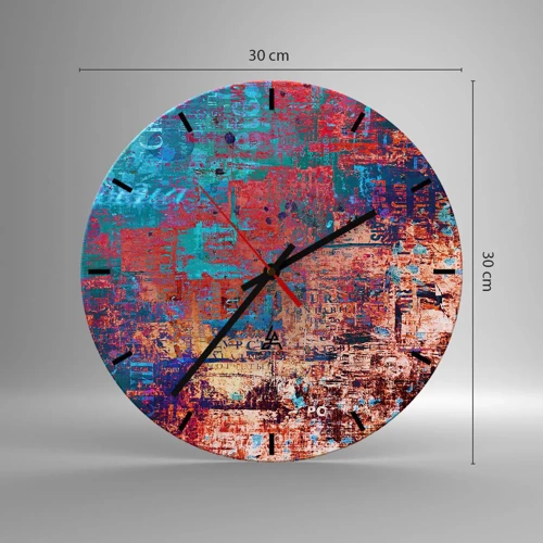 Wall clock - Clock on glass - Memory and Oblivion - 30x30 cm