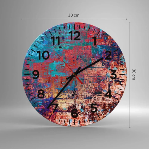 Wall clock - Clock on glass - Memory and Oblivion - 30x30 cm