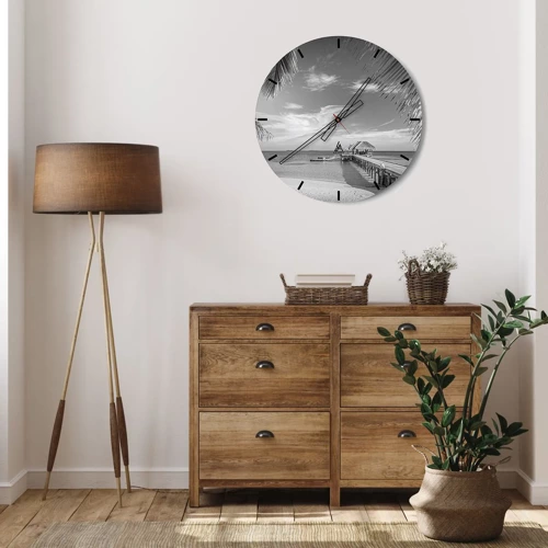 Wall clock - Clock on glass - Memory or a Dream? - 30x30 cm