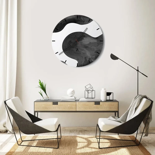 Wall clock - Clock on glass - Milky Way - 30x30 cm