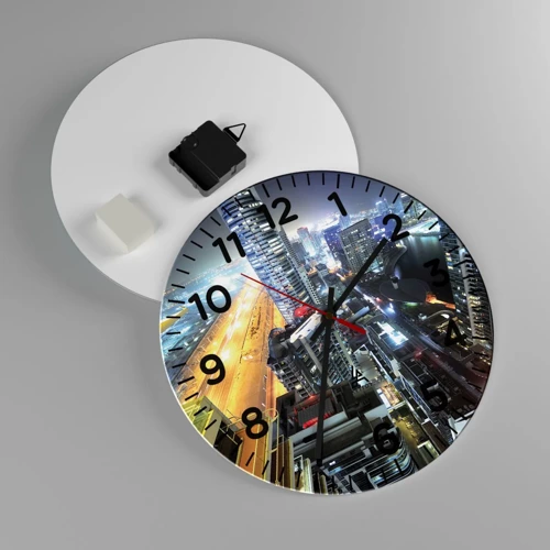 Wall clock - Clock on glass - Miracle in the Desert - 30x30 cm