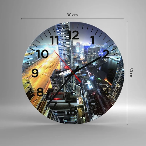 Wall clock - Clock on glass - Miracle in the Desert - 30x30 cm