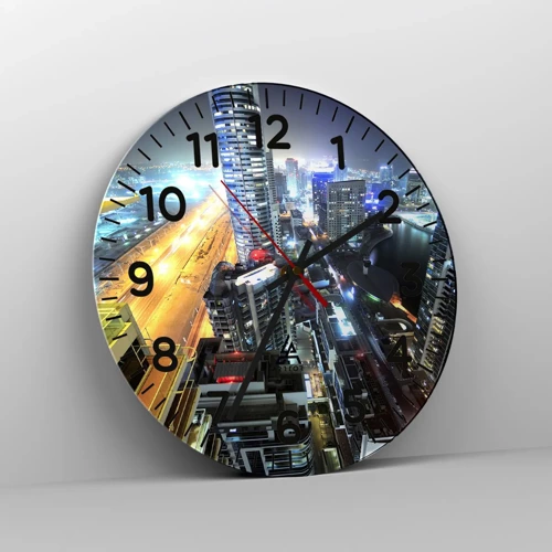 Wall clock - Clock on glass - Miracle in the Desert - 30x30 cm