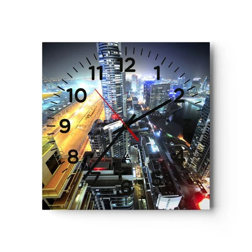 Wall clock - Clock on glass - Miracle in the Desert - 40x40 cm