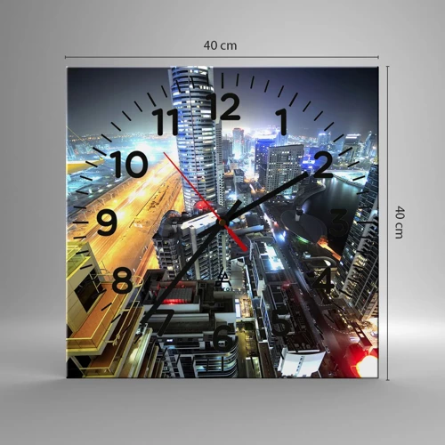 Wall clock - Clock on glass - Miracle in the Desert - 40x40 cm