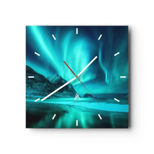 Wall clock - Clock on glass - Miracles of the North - 30x30 cm