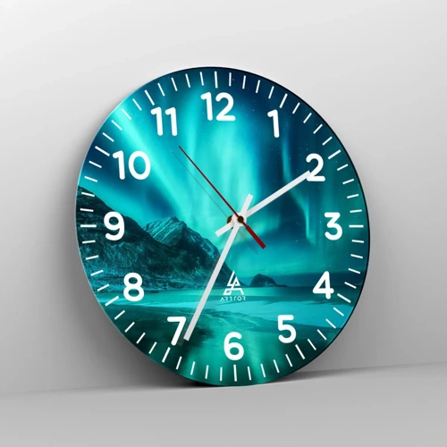 Wall clock - Clock on glass - Miracles of the North - 30x30 cm