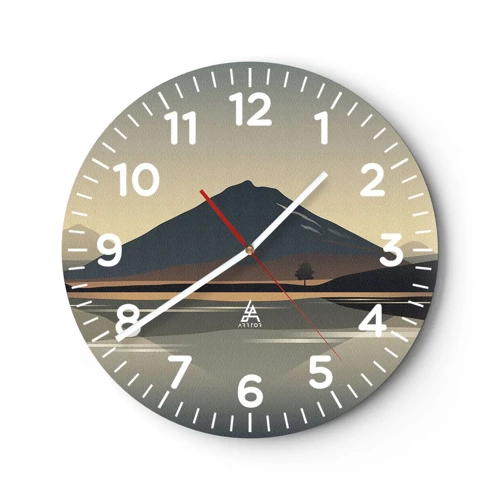 Wall clock - Clock on glass - Mirror Image - 30x30 cm