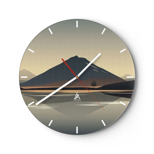 Wall clock - Clock on glass - Mirror Image - 40x40 cm