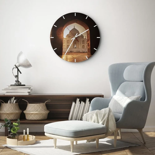 Wall clock - Clock on glass - Monument of Unearthy Love - 40x40 cm