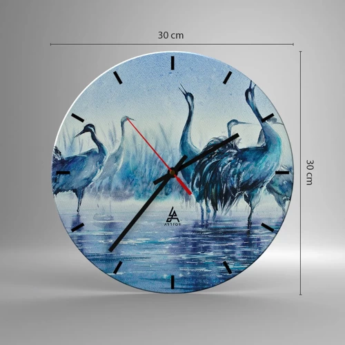 Wall clock - Clock on glass - Morning Encounter - 30x30 cm