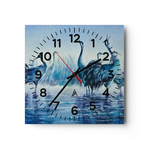 Wall clock - Clock on glass - Morning Encounter - 30x30 cm
