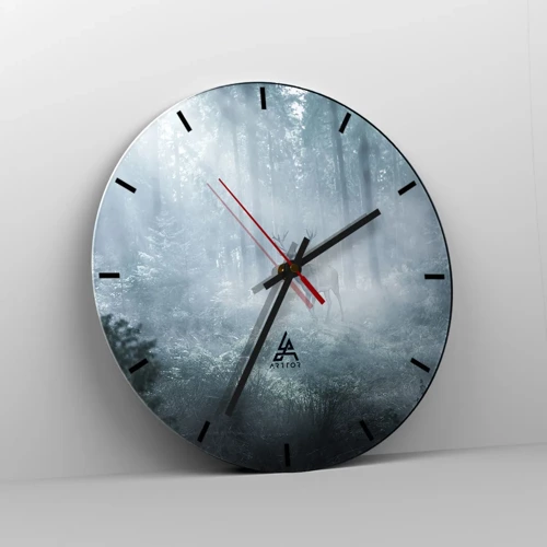 Wall clock - Clock on glass - Morning Round of the Estate - 30x30 cm