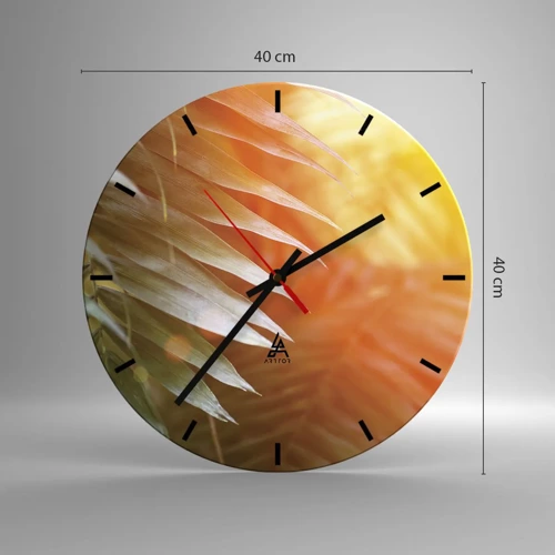 Wall clock - Clock on glass - Morning in the Jungle - 40x40 cm