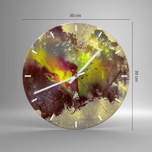 Wall clock - Clock on glass - Mother Nature - 30x30 cm