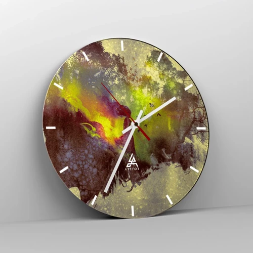 Wall clock - Clock on glass - Mother Nature - 30x30 cm