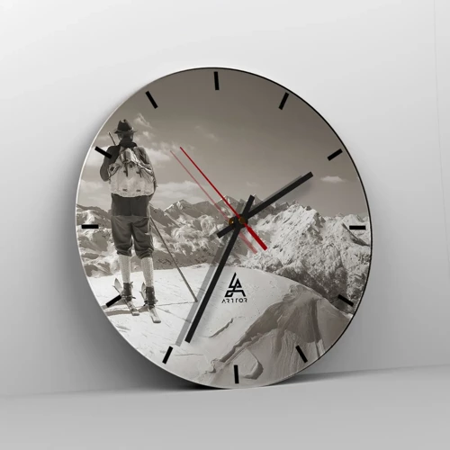 Wall clock - Clock on glass - Mountains Are the Same - 30x30 cm