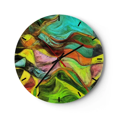 Wall clock - Clock on glass - Movement Is Life - 30x30 cm