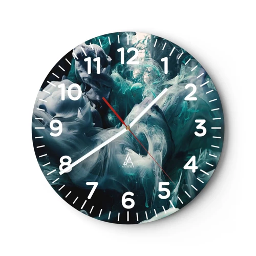 Wall clock - Clock on glass - Movement of Colour - 40x40 cm