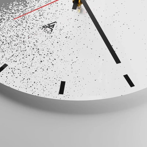 Wall clock - Clock on glass - Movement of Particles - 40x40 cm