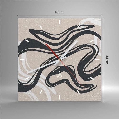 Wall clock - Clock on glass - Multiplied Expression - 40x40 cm