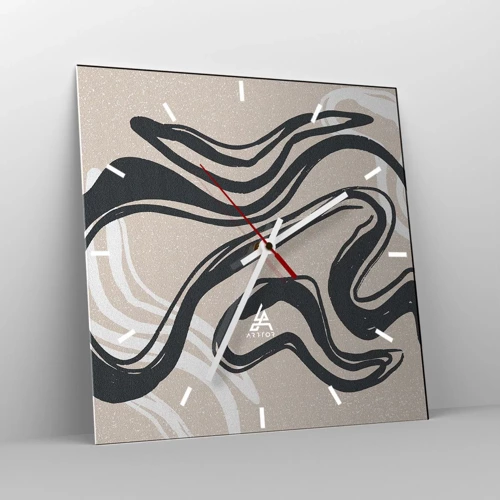 Wall clock - Clock on glass - Multiplied Expression - 40x40 cm