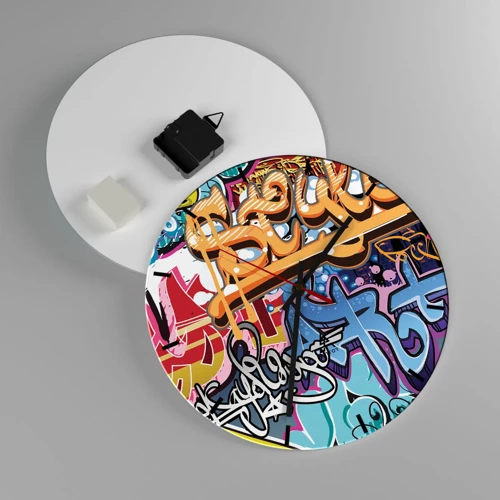 Wall clock - Clock on glass - Murals, Murals, Murals… - 30x30 cm