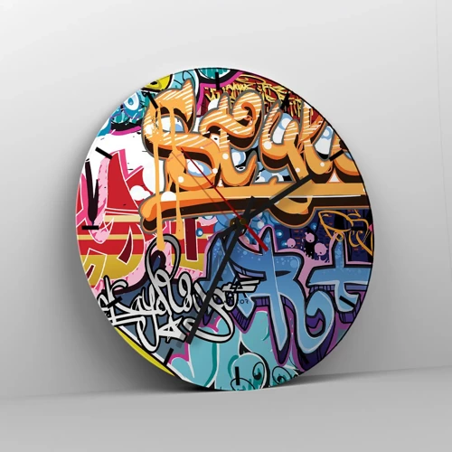 Wall clock - Clock on glass - Murals, Murals, Murals… - 30x30 cm