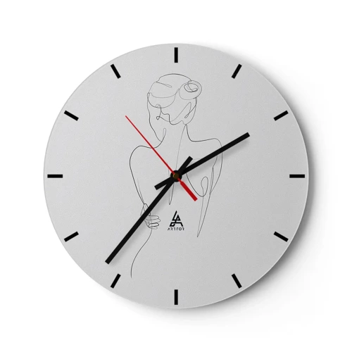 Wall clock - Clock on glass - Music of the Body - 30x30 cm