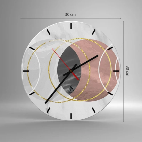 Wall clock - Clock on glass - Music of the Spheres - 30x30 cm