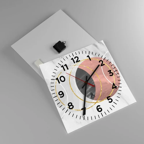 Wall clock - Clock on glass - Music of the Spheres - 40x40 cm