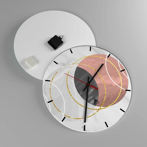 Wall clock - Clock on glass - Music of the Spheres - 40x40 cm