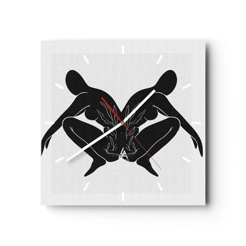 Wall clock - Clock on glass - Mutual Soul - 30x30 cm