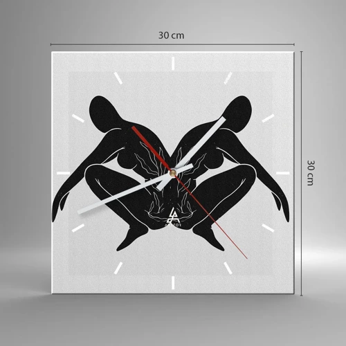 Wall clock - Clock on glass - Mutual Soul - 30x30 cm