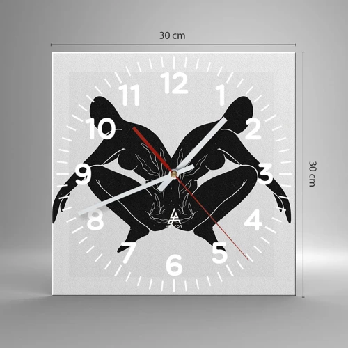 Wall clock - Clock on glass - Mutual Soul - 30x30 cm