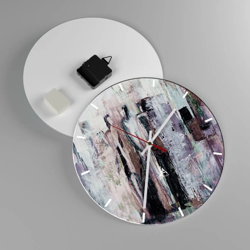 Wall clock - Clock on glass - Mysterious Trio - 30x30 cm