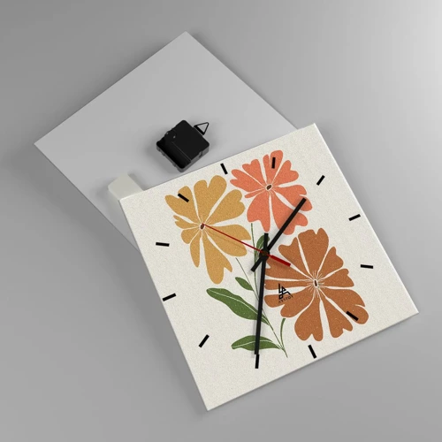 Wall clock - Clock on glass - Nature and Geometry - 30x30 cm