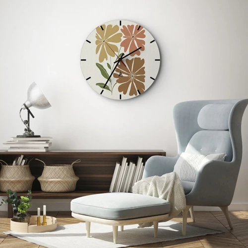 Wall clock - Clock on glass - Nature and Geometry - 30x30 cm
