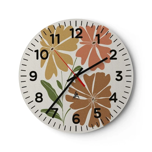 Wall clock - Clock on glass - Nature and Geometry - 40x40 cm