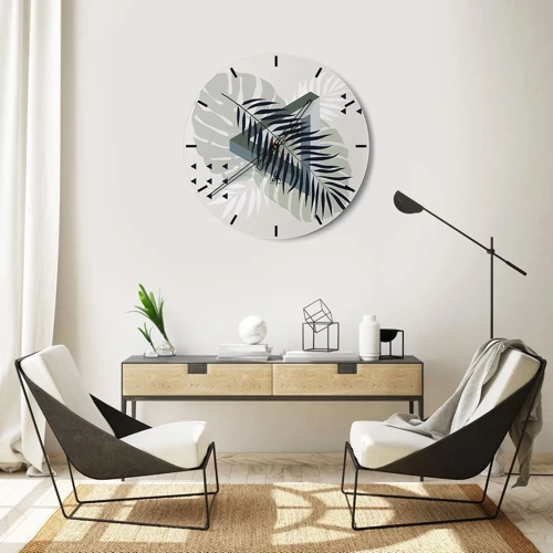 Wall clock - Clock on glass - Nature and Geometry - Two Orders? - 30x30 cm