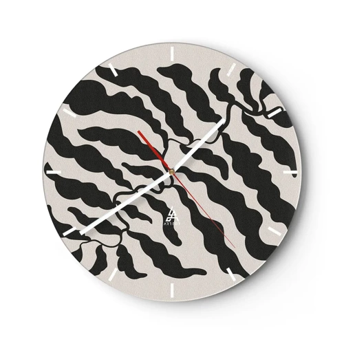 Wall clock - Clock on glass - Nature of a Square - 30x30 cm