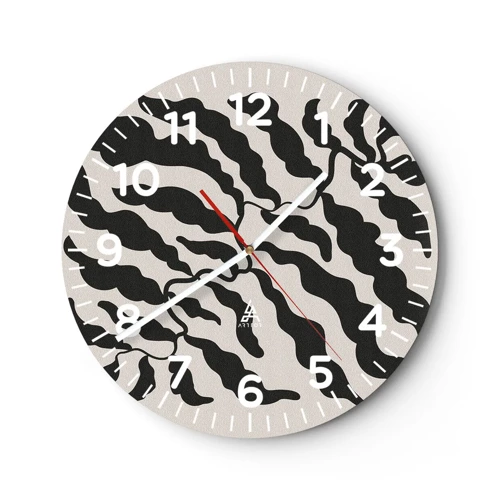 Wall clock - Clock on glass - Nature of a Square - 30x30 cm