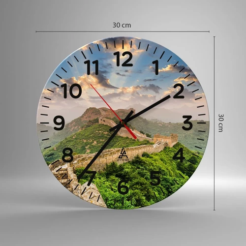 Wall clock - Clock on glass - Neverending Grandeur - 30x30 cm