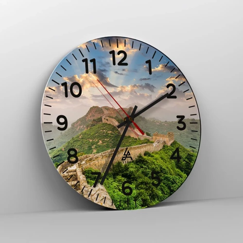 Wall clock - Clock on glass - Neverending Grandeur - 30x30 cm