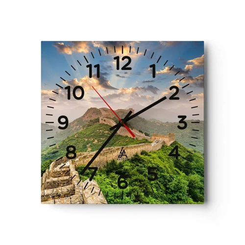 Wall clock - Clock on glass - Neverending Grandeur - 40x40 cm
