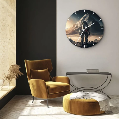 Wall clock - Clock on glass - New Challenge - 30x30 cm