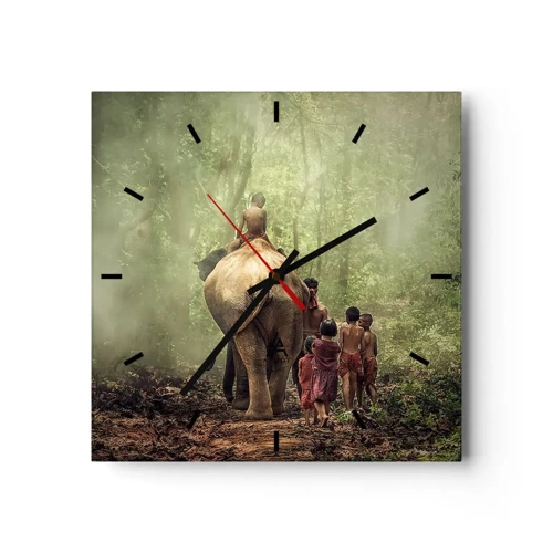 Wall clock - Clock on glass - New Jungle Book - 30x30 cm