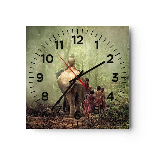 Wall clock - Clock on glass - New Jungle Book - 30x30 cm